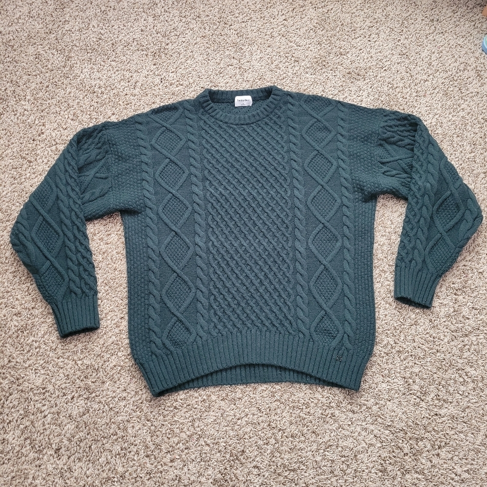 Aritzia Sunday Best Peggy Sweater Forest Green Merino Wool Crew Neck Size Small